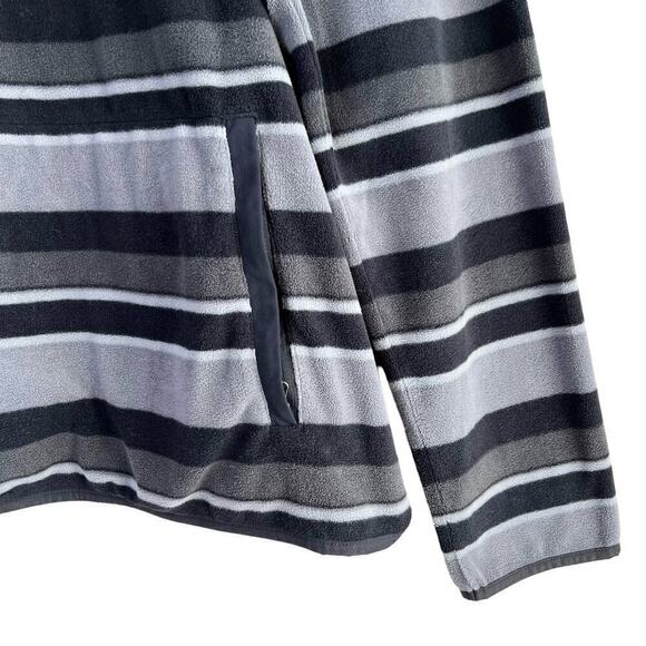 Duluth Trading Co Striped 1/4 Zip Fleece Pullover Sweater Black & Gray, Size XL - Picture 5 of 8